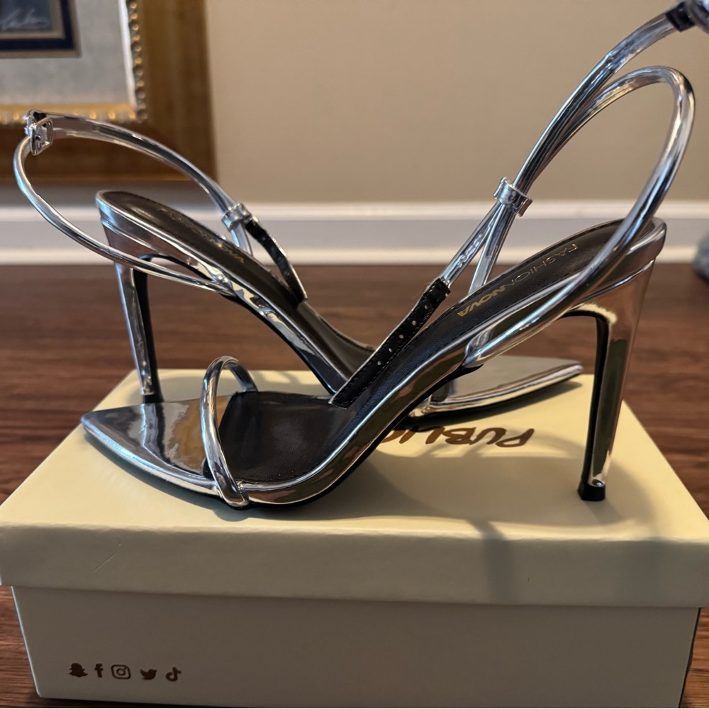 Silver Heel Sandals